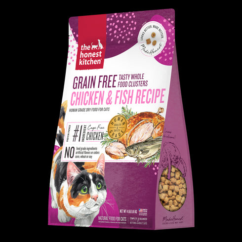 Honest Kitchen Grain Free Chicken Whitefish Clusters Dry Cat Food 4lb - Poudre Pet and Feed Supply
